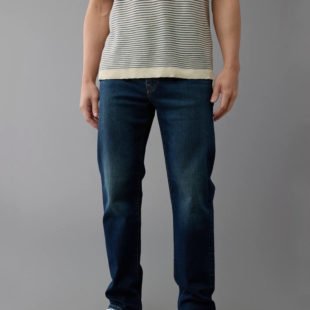 Men's Relaxed Straight Dark Blue Jeans